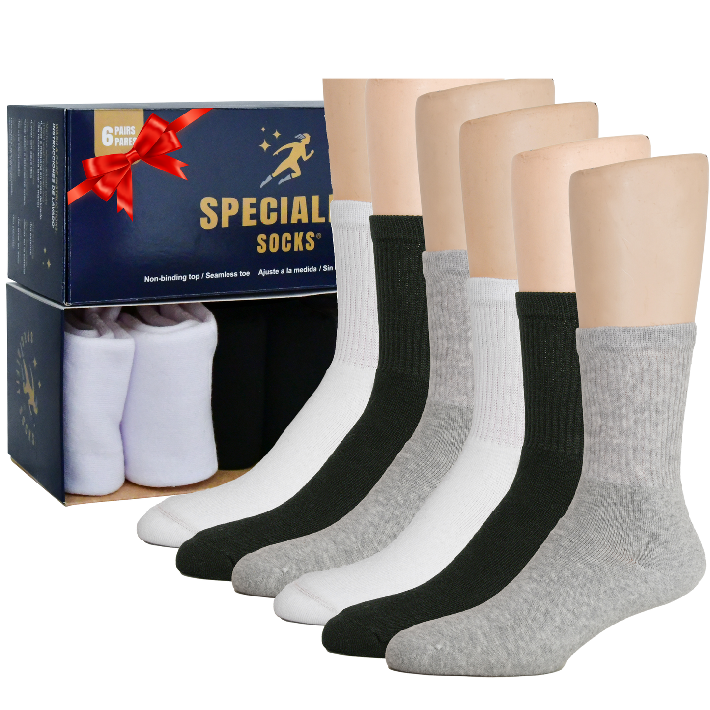 Calcetines Deportivos Negros Calcetines Deportivos Negros| Extra cómodos| Planta acolchada| 6 pares| SpecialFit Socks