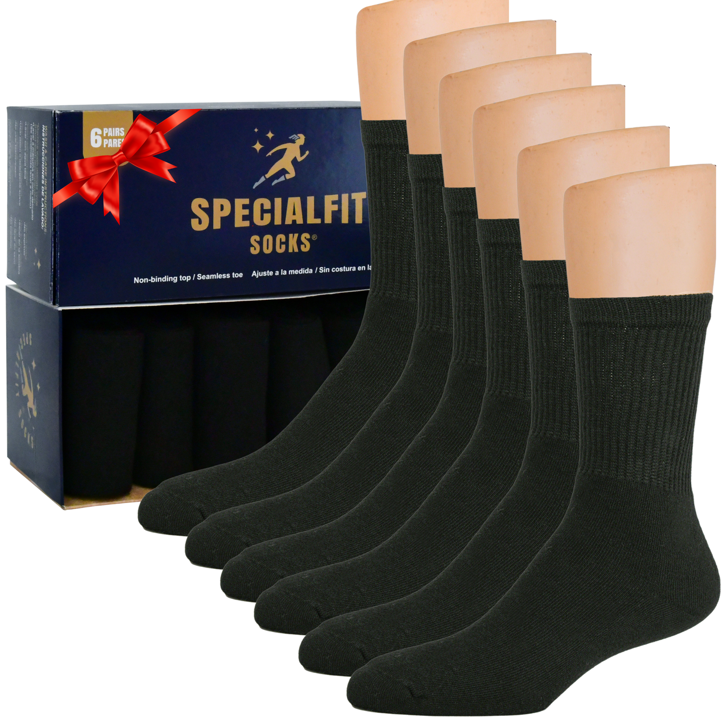 Calcetines Deportivos Negros Calcetines Deportivos Negros| Extra cómodos| Planta acolchada| 6 pares| SpecialFit Socks