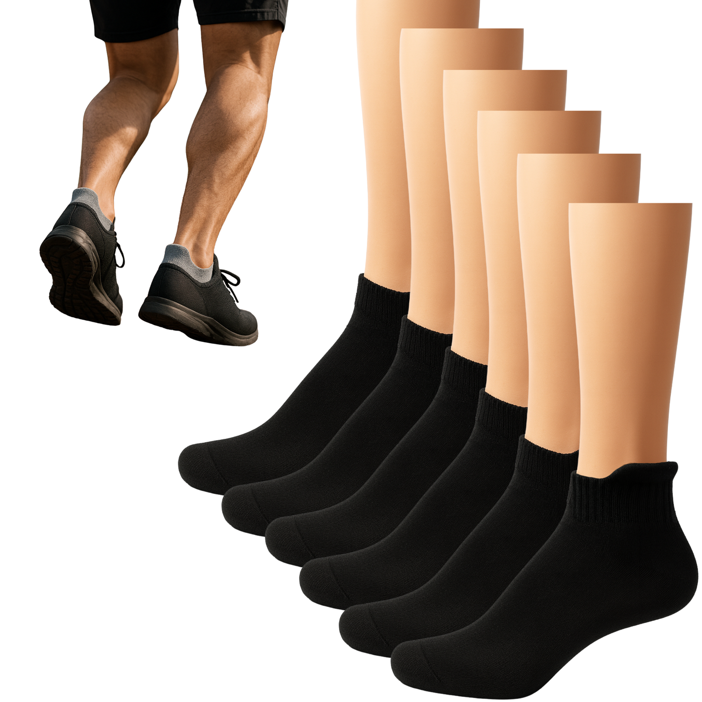 Calcetines deportivos cortos para mujer negros