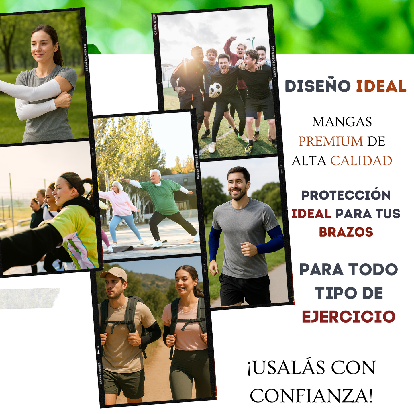 Mangas De protección Solar| Compresión Baja| negras |Ejercicio| 3 Pares