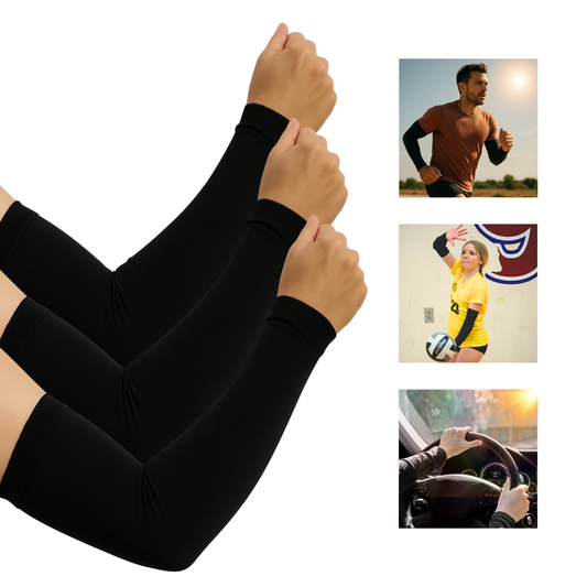 Mangas De protección Solar, Compresión Baja Negro - Ejercicio 3 Pares