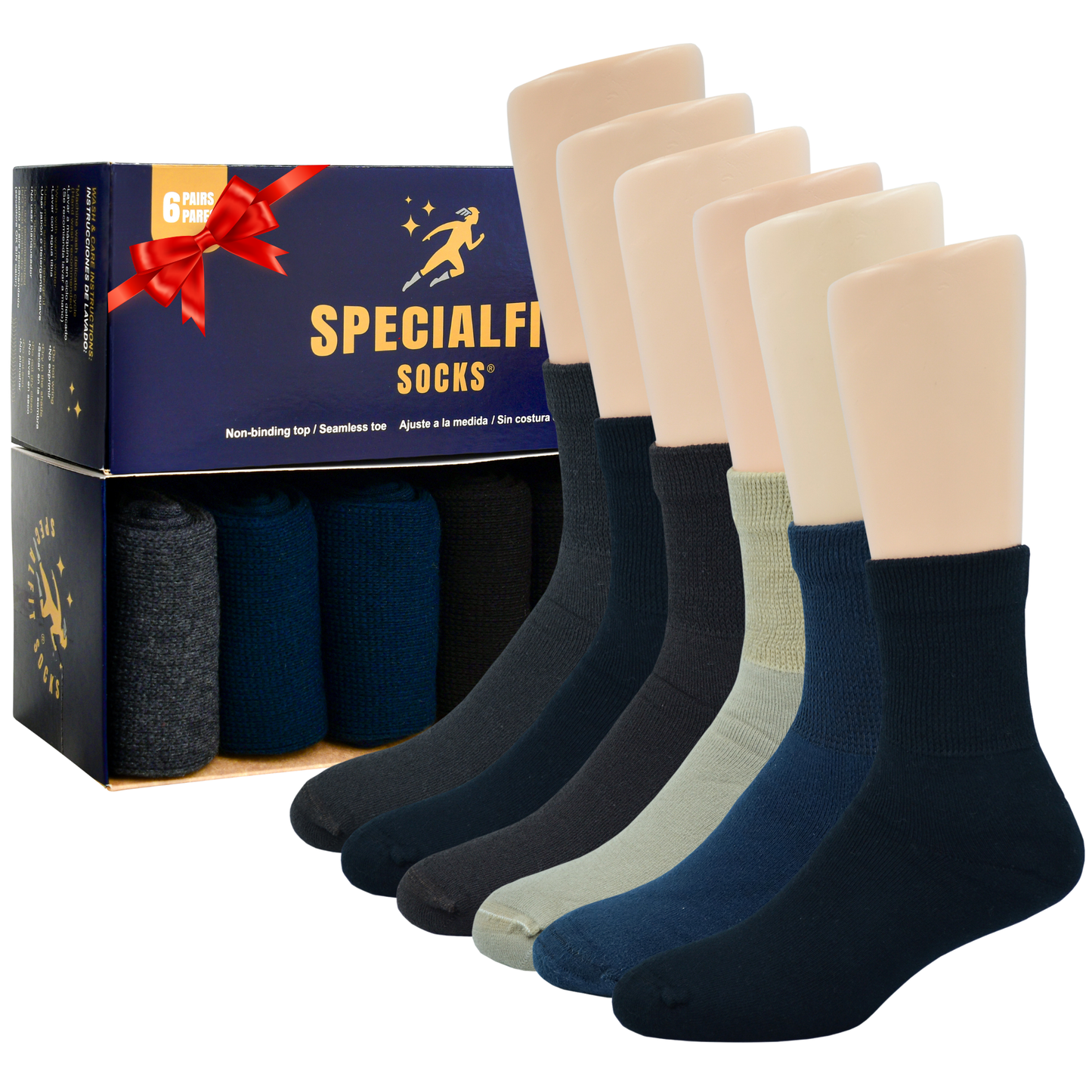 Calcetines hombre aptos para diabéticos |Algodón| Planta ACOLCHADA| Suaves| Unisex